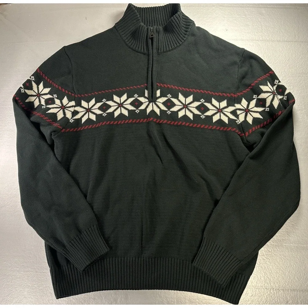 NWT Weatherproof Vintage The Holiday Sweater Mens Large 1/4 Zip‎ Pullover